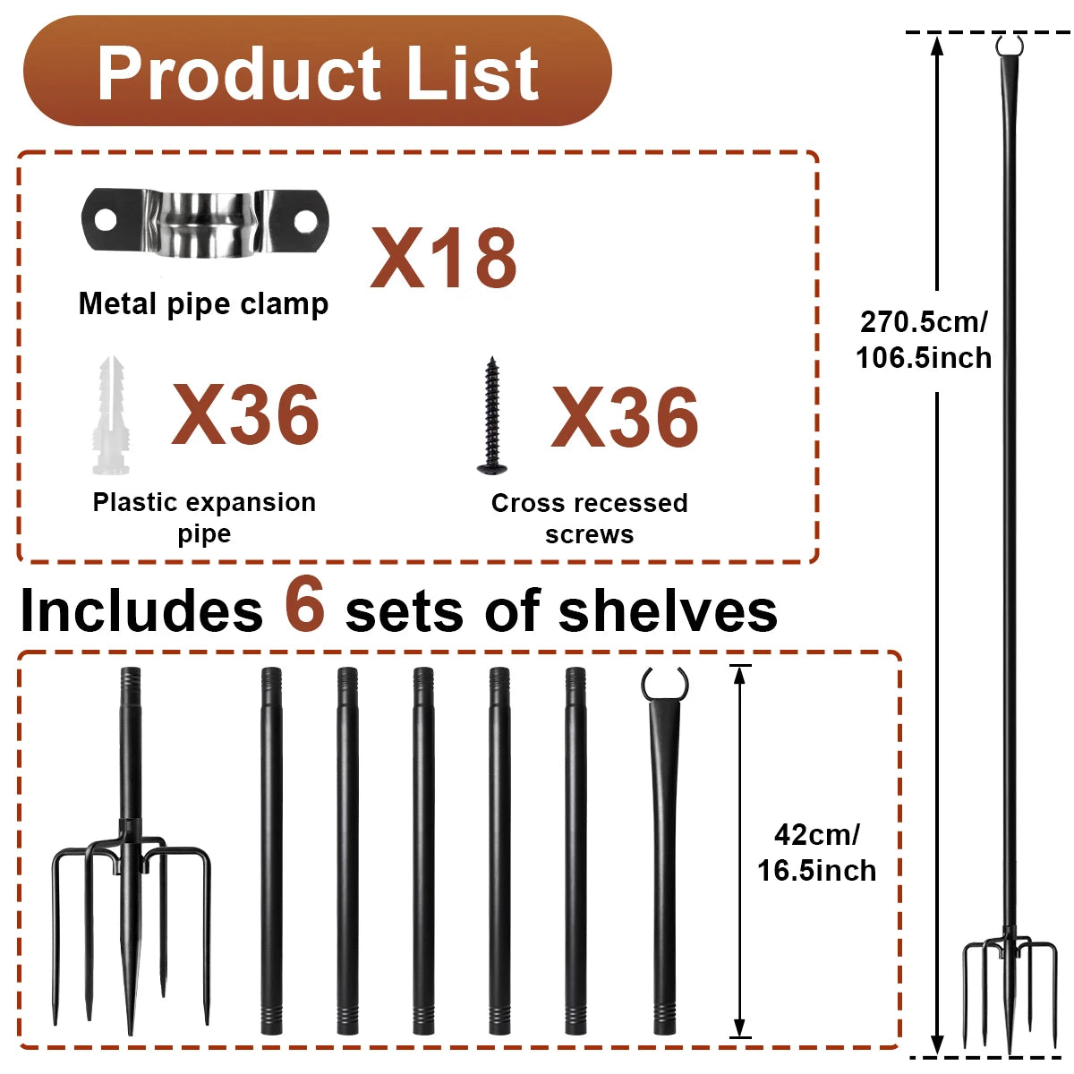 10Ft Metal String Light Poles with Fork, Waterproof Heavy-Duty Adjustable Hanging Lighting Stand for Patio Backyar Decor