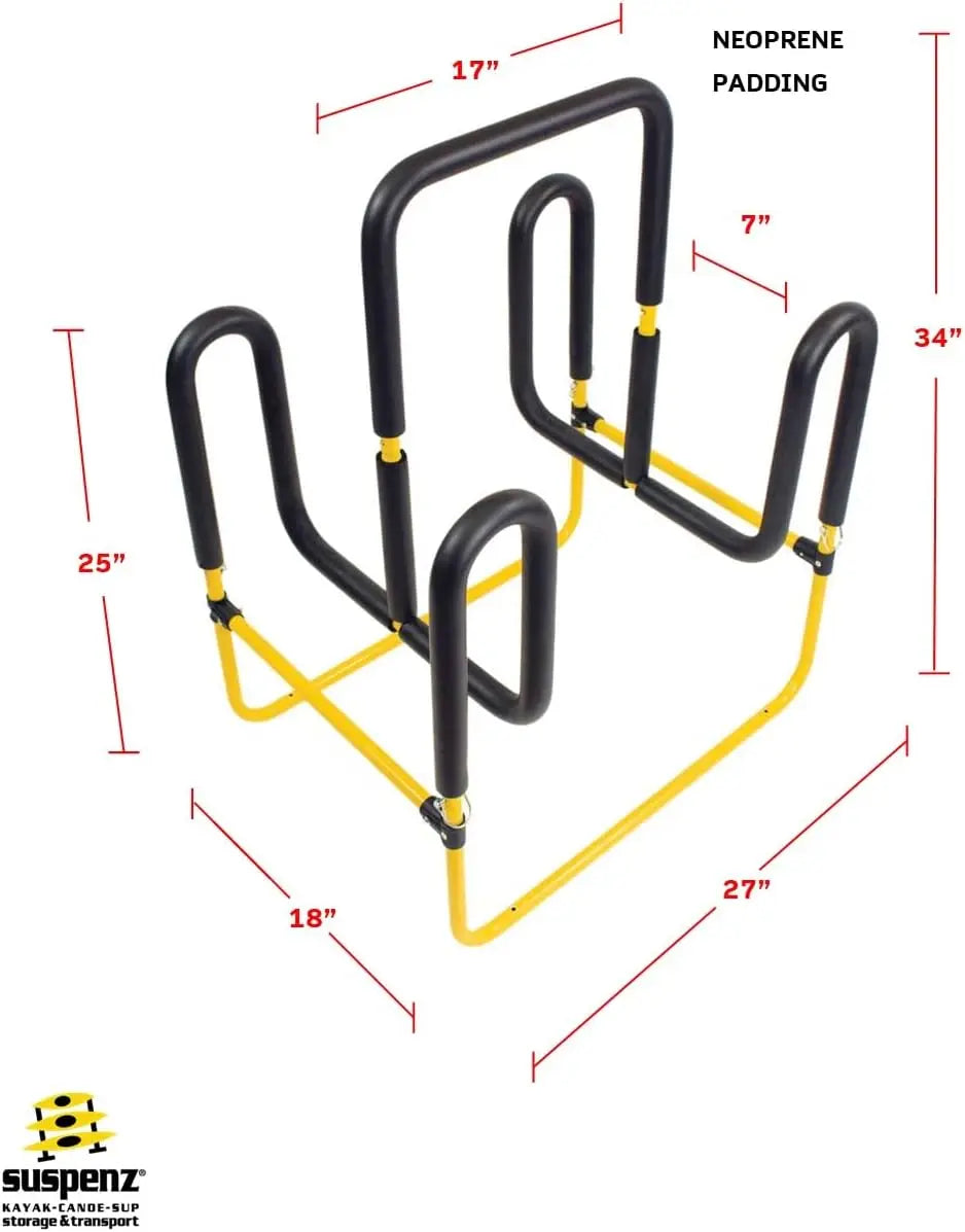 Double SUP Stand, Holds 2 Paddle Boards or Surfboards, Yellow