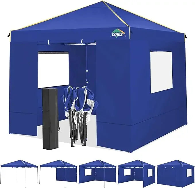 10x10 Pop Up Canopy Gazebo with Mesh Windows 2.0, Easy up Canopy Tent 10x10, Portable Waterproof Outdoor Canopie with 4 Removab