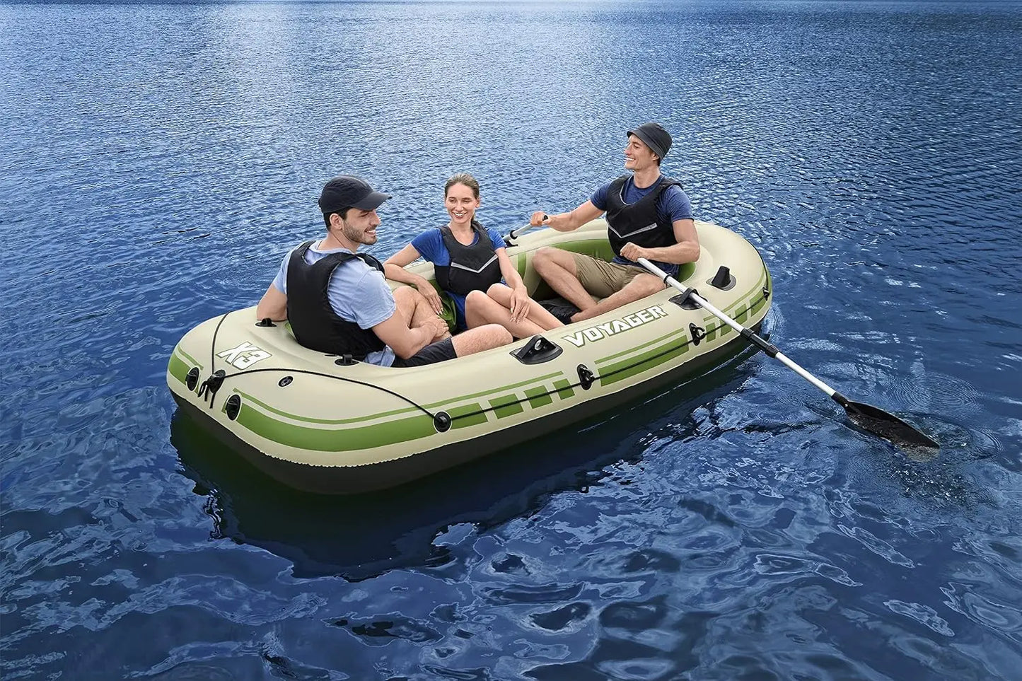 Inflatable Raft Set for 3 Adults, 9.8ft, Heavy-Duty PVC, Includes Oars & Carry Bag