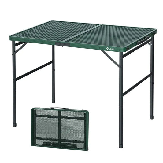 Grill Table, 3ft Folding Camping Table with Aluminum Adjustable Legs, Portable Lightweight Camp Table for Beach Picnics and Outd
