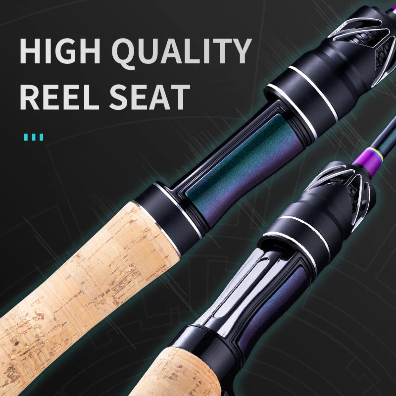 Ultralight Fishing Rod 6'/5'6" Spinning Casting 2 Pieces Stream Lightweight Travel Bait Rods 24T High Carbon Fiber Stainle