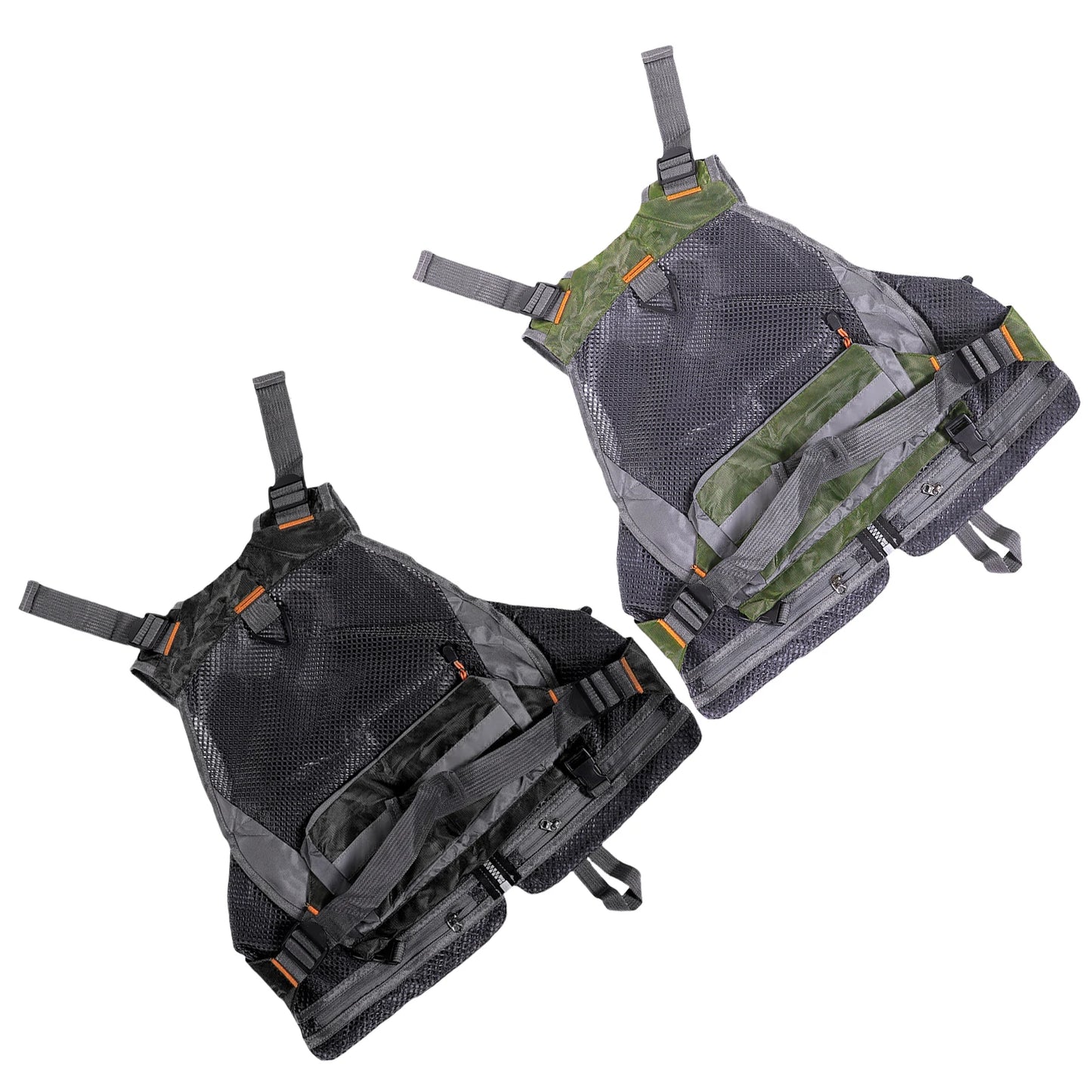 Fishing Vest Adjustable Strap Lightweight Quick Dry Mesh Shoulder Pad Multi-Pocket Vest for Fishing Adventure