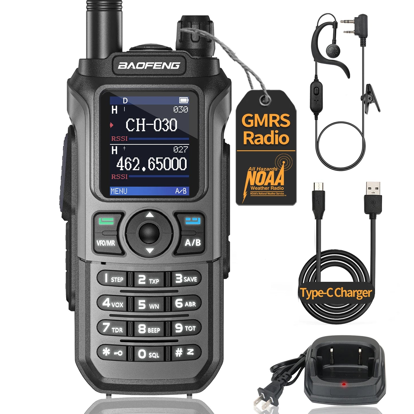 1/2PCS BAOFENG GM-21 PRO Walkie Talkie Wireless Copy Frequency Type-C NOAA Up UV-21 PRO V2 Ham Radio Two Way Radio For Hunting