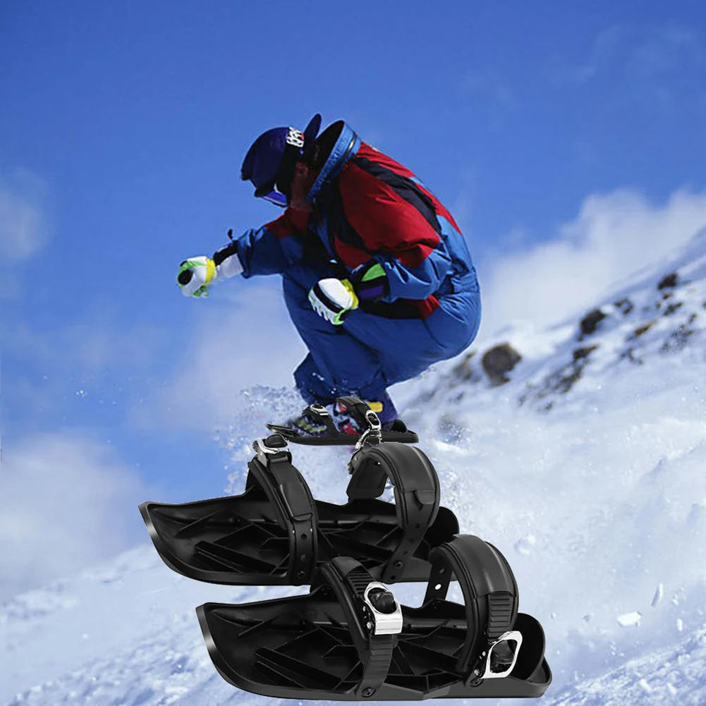 Mini Short Ski Skates Short Mini Skating Ski Shoes Portable Short Snow Skateboard for Winter Outdoor Sports