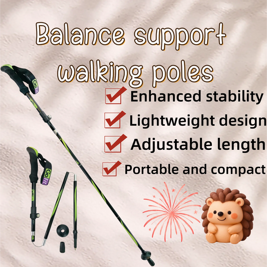 Adjustable Walk Poles for Balance & Support - Lightweight Hiking Trekking Poles for Seniors Outdoor Trail Walking