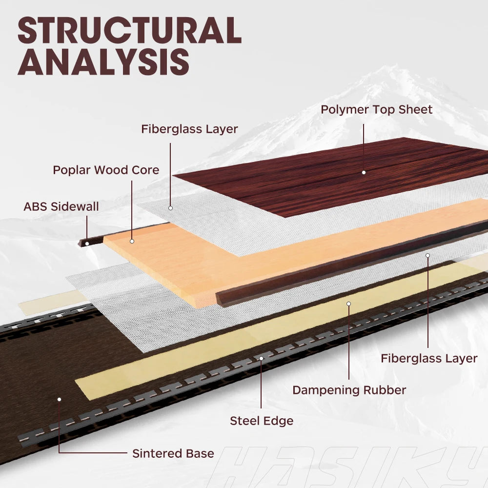 Hasiky Wood 150 Adult's All Mountain Snowboards With Winter Snowboard women's & Men's Entry-level Adult all-around Skiing