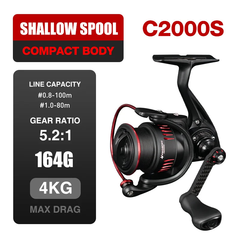Spining Reel P-Series Ultralight Carbon Fiber Washers 8+1BB Max Drag 9Kg Freshwater Saltwater Fishing Coil