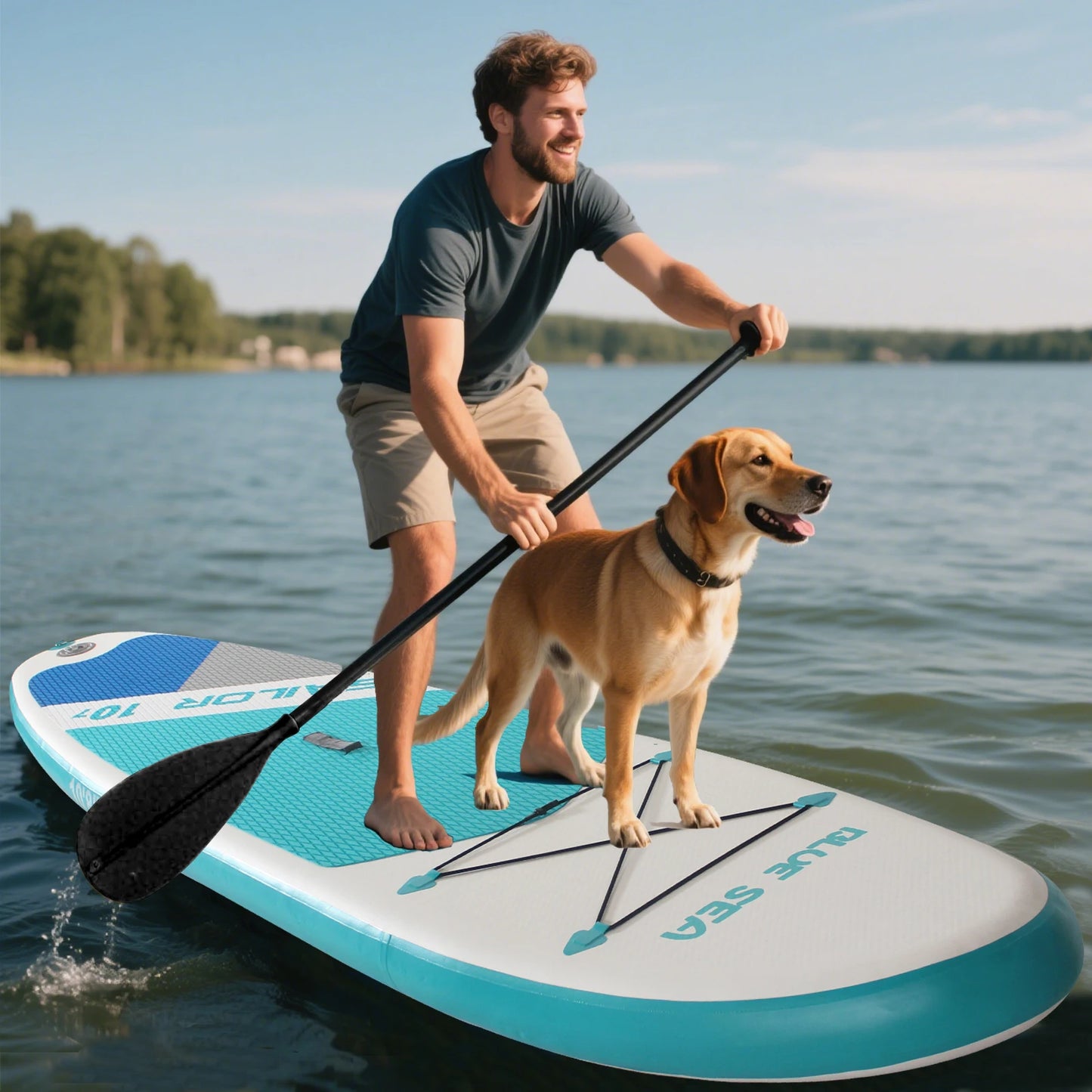 10ft 8in Inflatable Stand Up Paddle Board for Adult, Eco PVC, Non-Slip Deck, Surf/Yoga/Fishing
