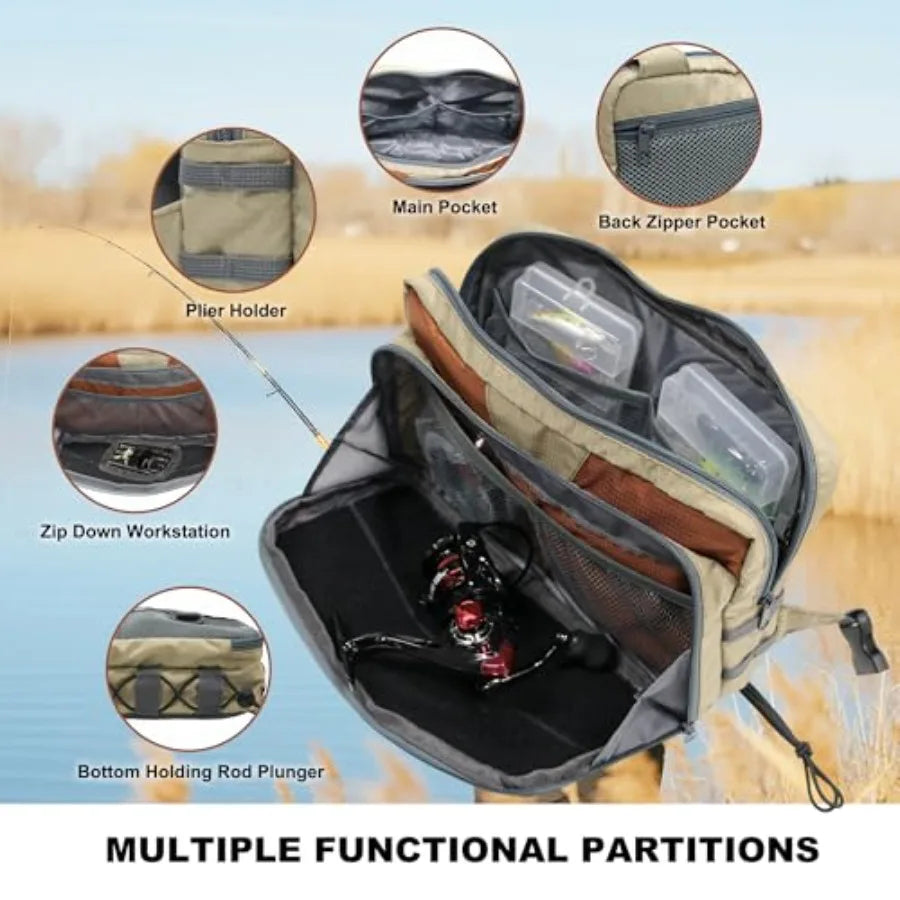 Fishing Chest Pack Fly Fishing Bag for Men and Women Tackle and Fly Boxes Storage Pack Hunting Binocular Pack