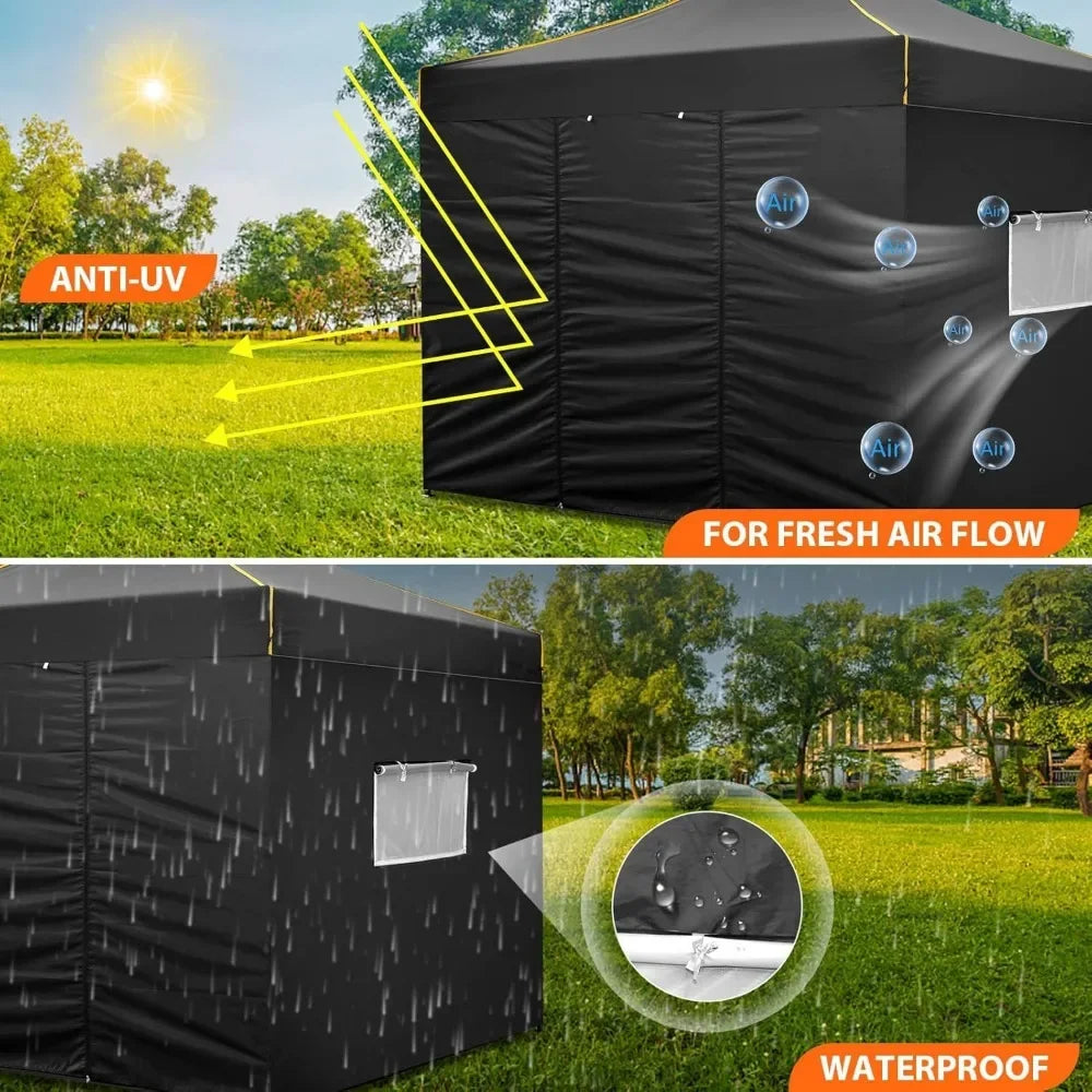 10x10 Pop Up Canopy Gazebo with Mesh Windows 2.0, Easy up Canopy Tent 10x10, Portable Waterproof Outdoor Canopie with 4 Removab