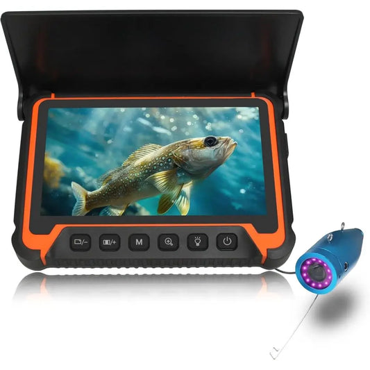 7 IPS Display Fish Finder, 1000TVL Underwater Camera with 12 IR Lights, 6H Battery, USB-C Charge, 48FT Cable for Fishing