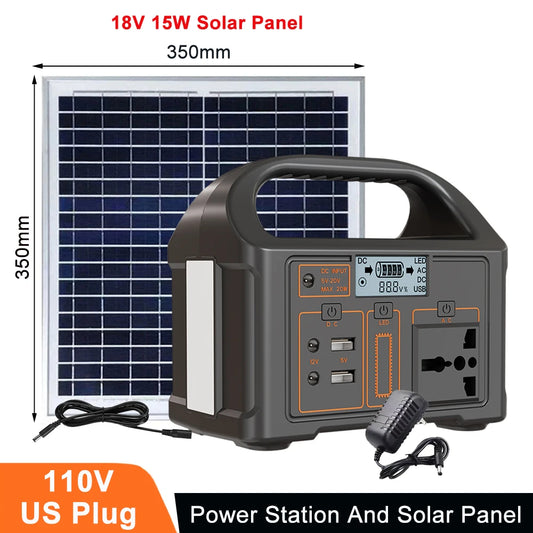 Portable Power Station 100W Solar Generator Emergency Power Bank 220V 110V Camping Charging Station 24000mAh LiFePO4 Power Plant