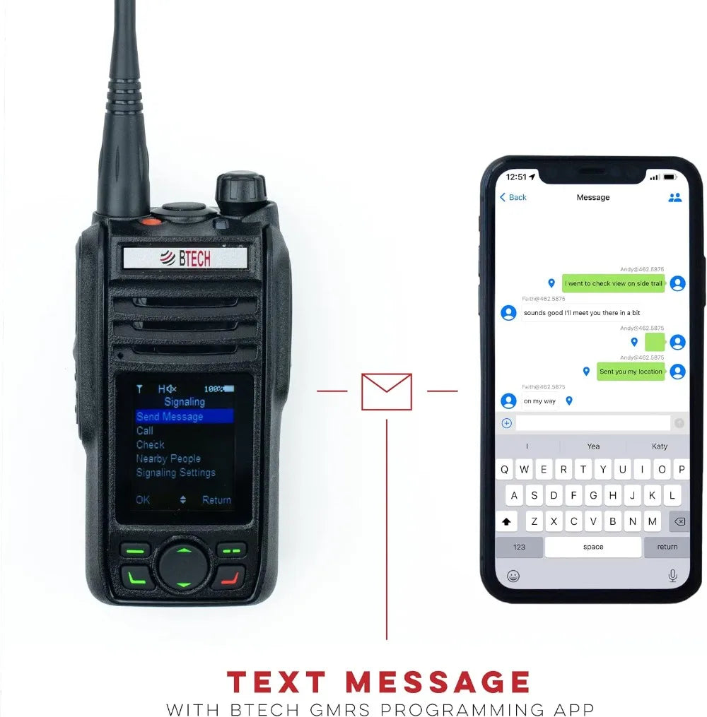 GMRS-PRO 5W Long-Range Two-Way Radio – IP67 Waterproof, Bluetooth VOX, GPS, NOAA, Compass, Dual-Band Scanner, Off-Grid Location Sharing
